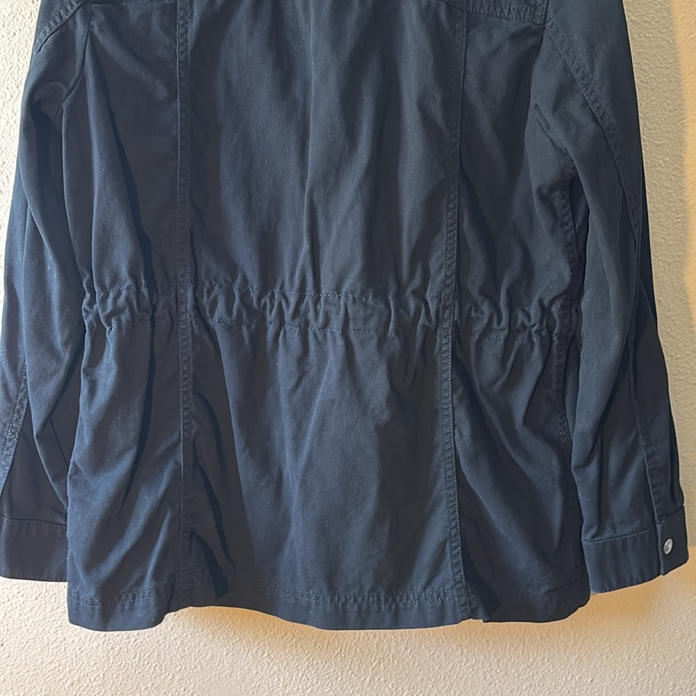 Gap Utility Jacket Medium Black Snap Button Zip-U… - image 6